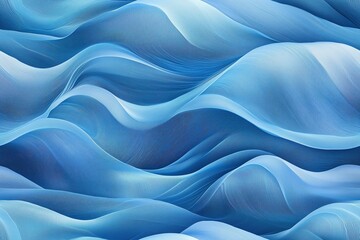 Obraz premium Soft blue wavy patterns on gradient background, seamless design