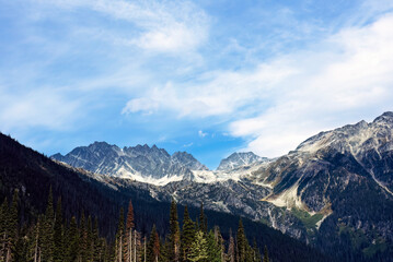 mountains and clouds
