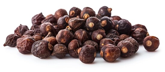 Fototapeta premium Natural Laundry Solution Soap Nuts and Soapberries Isolated on White Background