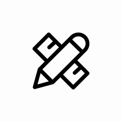 pencil ruler icon sign vector