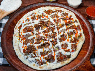 meat pizza with sauce