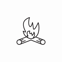 bonfire flame icon sign vector