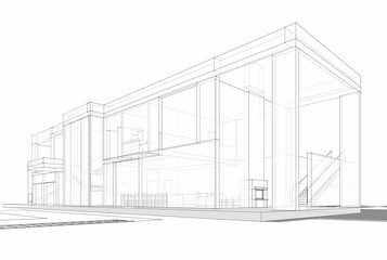 House building sketch architecture 3d rendering