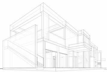 House building sketch architecture 3d rendering