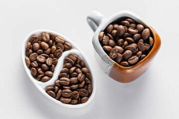 roasted coffee beans, Colombian coffee