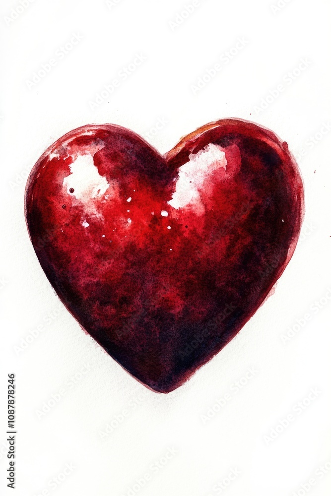 Aufkleber a simple and bold design featuring a red heart on a white background, perfect for use in designs rel