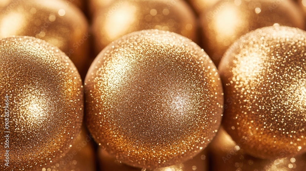 Poster a collection of shiny balls captured in a close-up shot