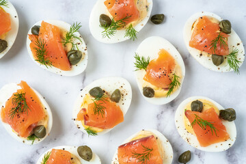 A plate of appetizers with a variety of flavors and textures
