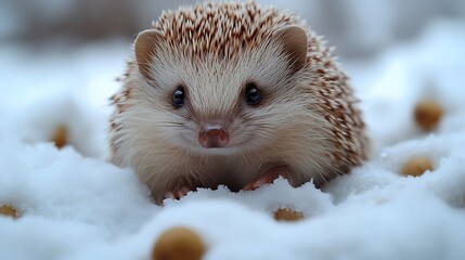Obraz premium Hedgehog facing forward in scenic nature with soft light wallpaper images