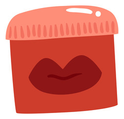 Lip balm jar. Beauty care fashion illustration