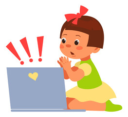 Internet danger for kids. Computer parent control safety