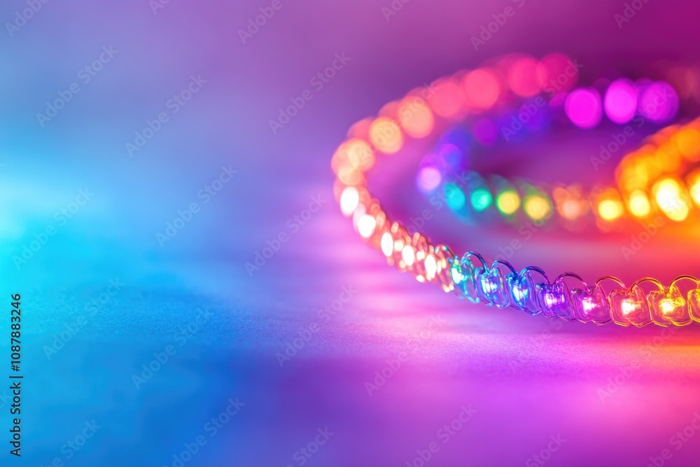 Aufkleber Close-up shot of a string of lights on a table