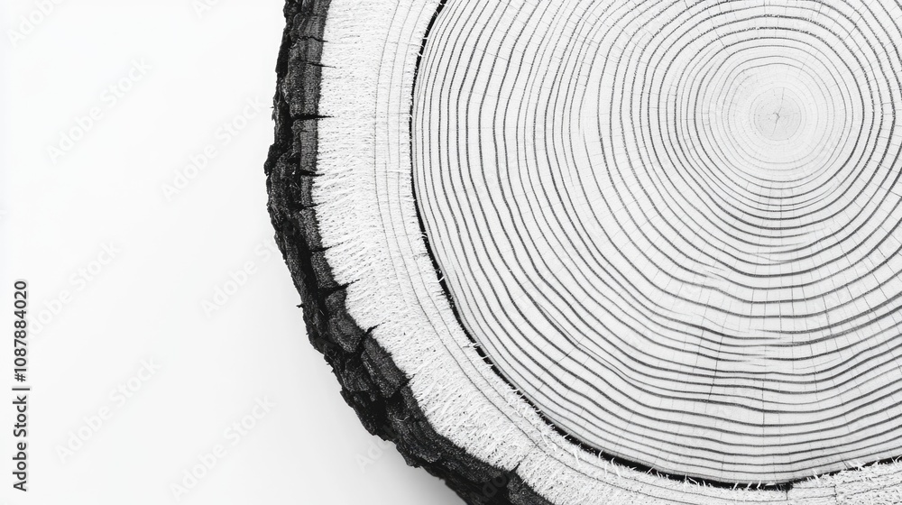Poster a monochrome image of a tree trunk