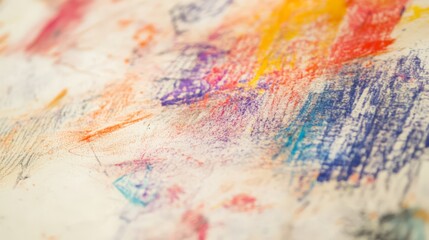 Naklejka premium Abstract colorful scribbles on white paper.