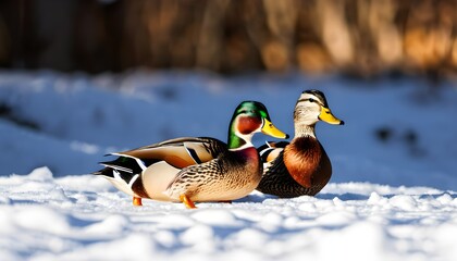 duck in snow