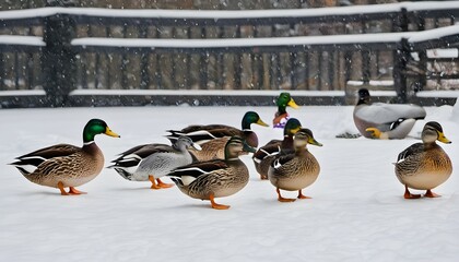 ducks on the ice