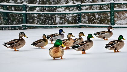 ducks in the snow
