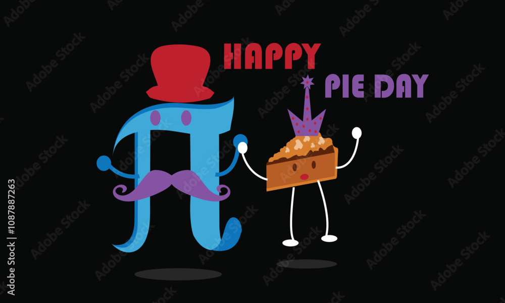 Fototapete this is eye soothing, trendy & minimalist icon design for happy pie day. express your unique style w