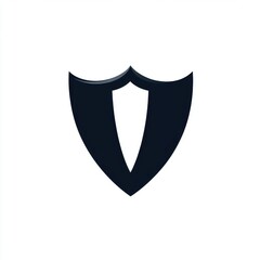 Stylized black shield emblem, symbolizing protection and security.