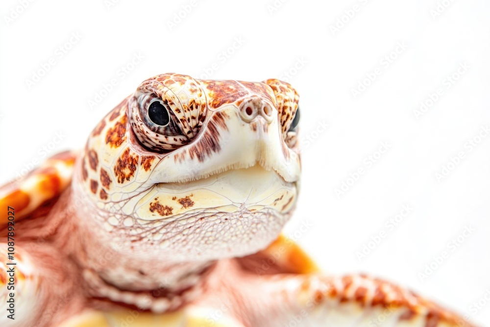 Aufkleber a close-up view of a turtle on a white background, ideal for use in educational materials or as a sy