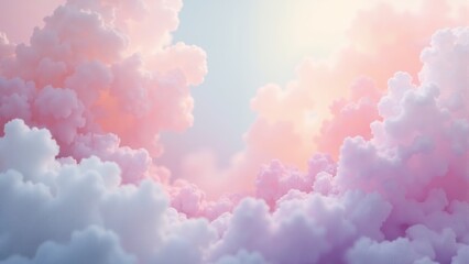 Majestic pastel clouds illuminating the sky during a serene sunset