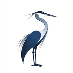 Obraz premium Elegant illustration of a blue heron, showcasing its graceful posture and distinctive features.