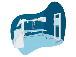 X-ray, radiology room, radiology equipment, imaging device.