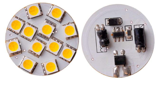 Old G4 light bulb on isolated background.