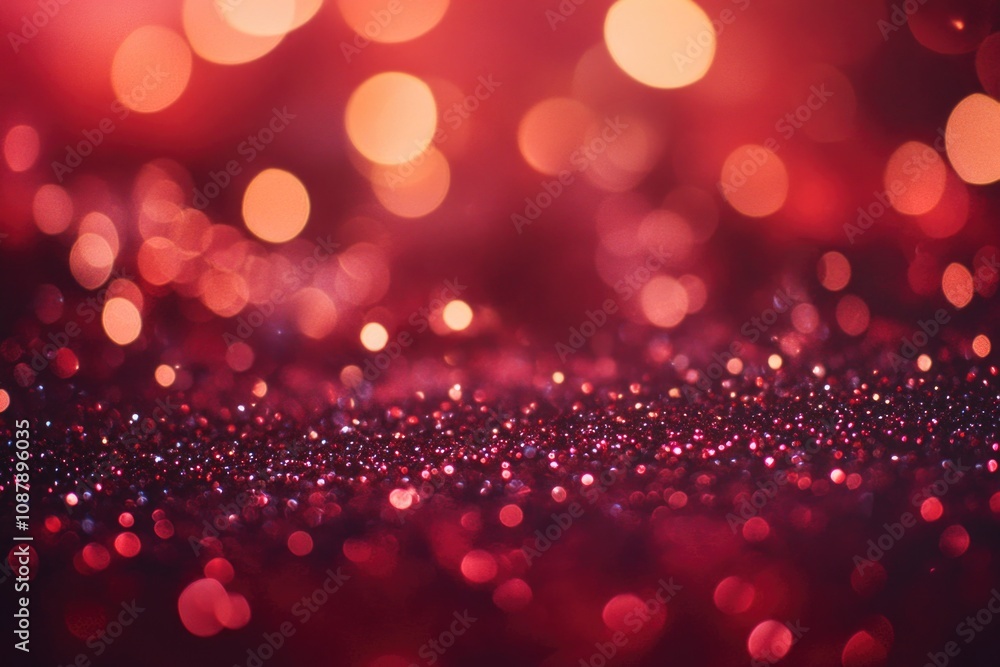 Poster a blurred image featuring a mix of pink and red colors on the background