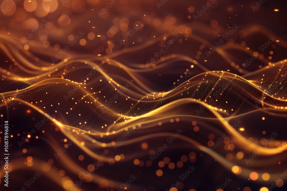 Poster abstract image featuring waves and lights