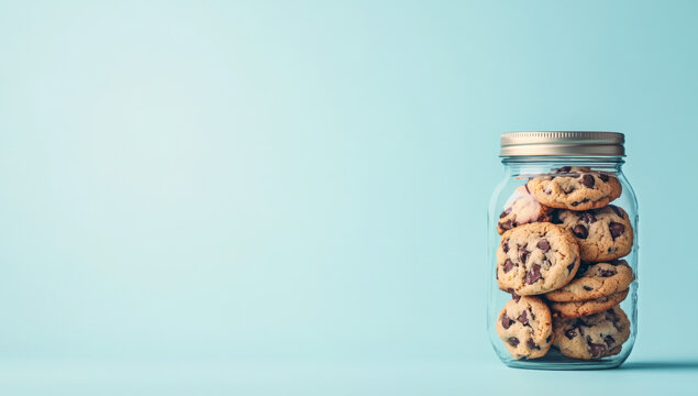 Cookie jar filled with homemade peanut butter cookies, with one cookie half-eaten beside it, celebrating National Cookie Day
- Powered by Adobe