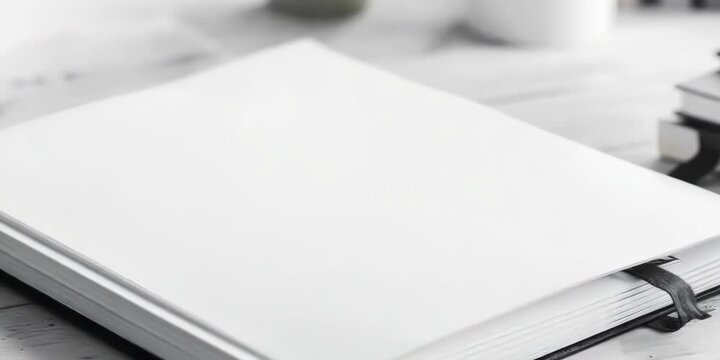 Sketchbook on white background, 4K Video