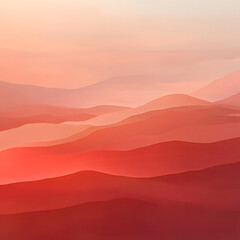 Vibrant Sunset Coral Abstract Landscape - Energizing Color Palette for Joy and Self-Care