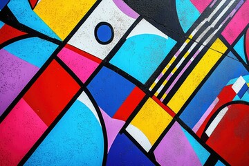 Fototapeta premium Colorful abstract art on a building exterior