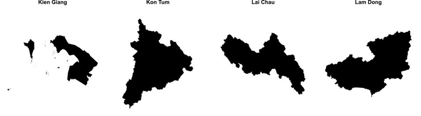 Kien Giang, Kon Tum, Lai Chau, Lam Dong outline maps © David Zydd