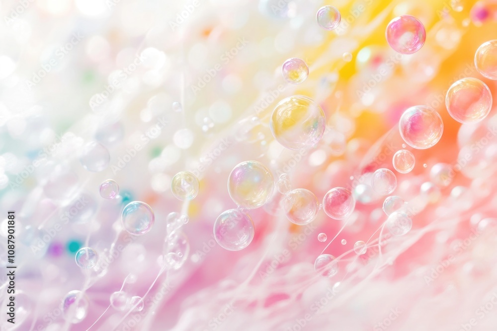 Poster A collection of bubbles rising from the bottom to the top, with some bursting or popping along the way