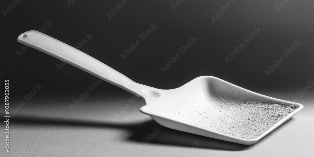 Poster a scoop of salt sits on a table, ready for use