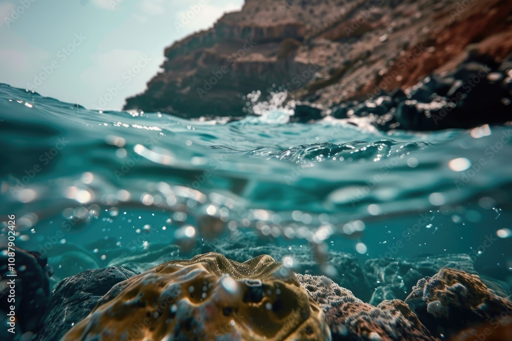 Poster view of the ocean floor from below the surface