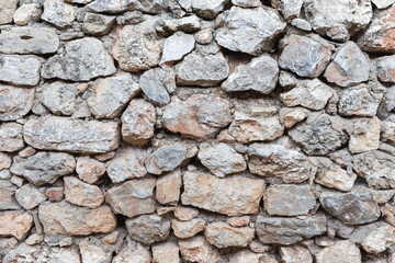 Ancient gray stone wall, background photo texture