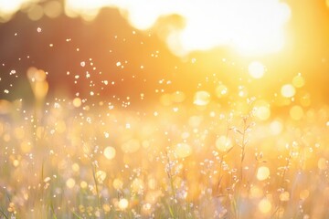 A sunny day with lush green grass and colorful flowers, perfect for outdoor settings or nature-inspired designs