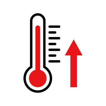 Thermometer temperature up icon