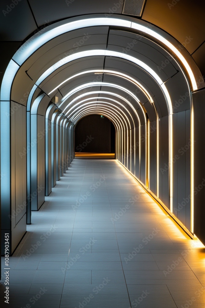 Leinwandbilder a long corridor with a single light source at the far end, perfect for representing a sense of antic