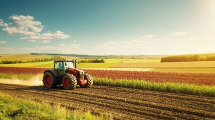 Obraz premium Tractor in a Field