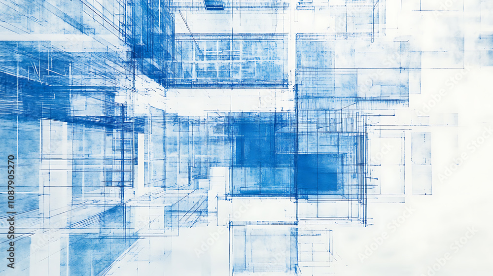 Aufkleber a blueprint of an office building shows the structure's interior layout and exterior design through 
