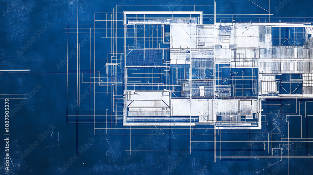 Aufkleber a blueprint of an office building shows the structure's interior layout and exterior design through 