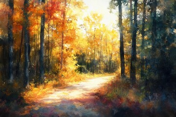 Obraz premium A scenic view of a dirt road surrounded by trees and foliage