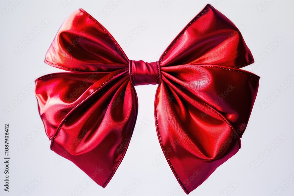 Aufkleber a large red bow hangs from the wall, adding a pop of color and festive touch to any room