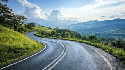 Fototapeta premium Winding Road Through Mountain Pass