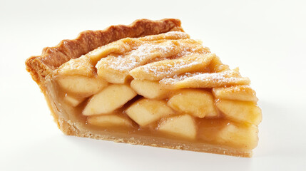 "Stock photo of a classic apple pie, freshly baked and perfectly golden, ideal for showcasing traditional desserts, autumn baking, or family gatherings."

