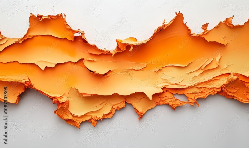 Poster a visually engaging image captures orange paint peeling off revealing a smooth surface underneath, c